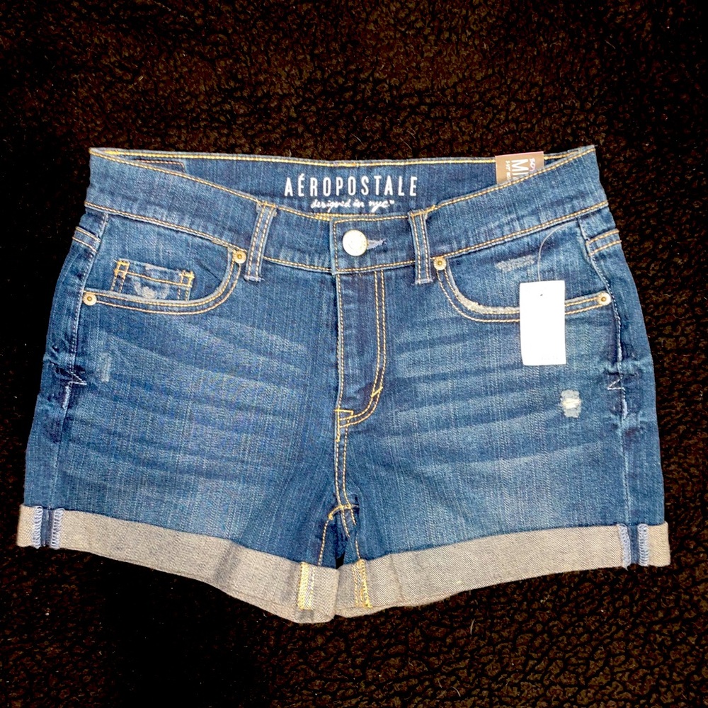 NWT Aeropostale Boyfriend MIDI Jean Shorts Size 0